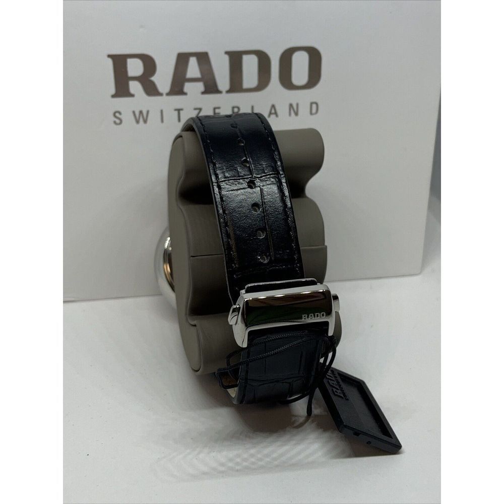 Rado Coupole 763.3876.4 Men's Black Leather Analog Dial Quartz Wrist Watch WAT22 - Picture 6 of 12